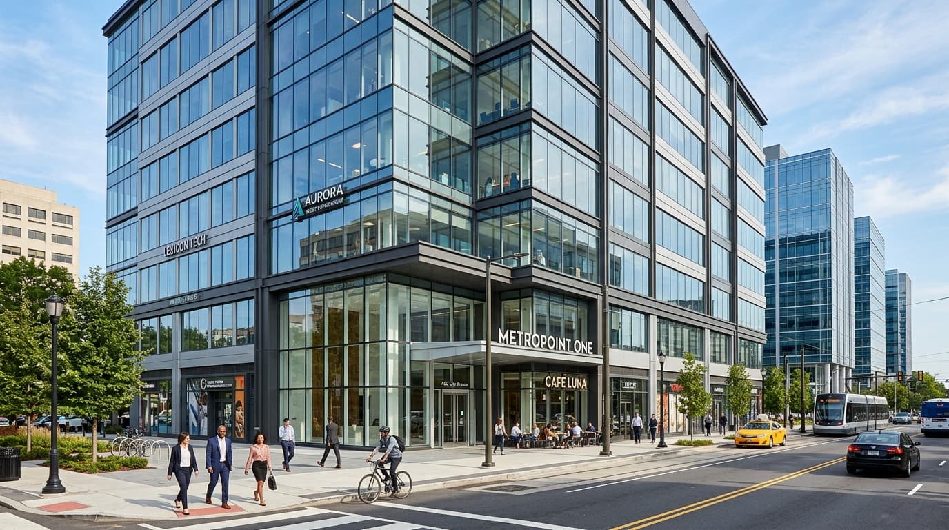 Glass-front commercial building for lease in Kazanchis