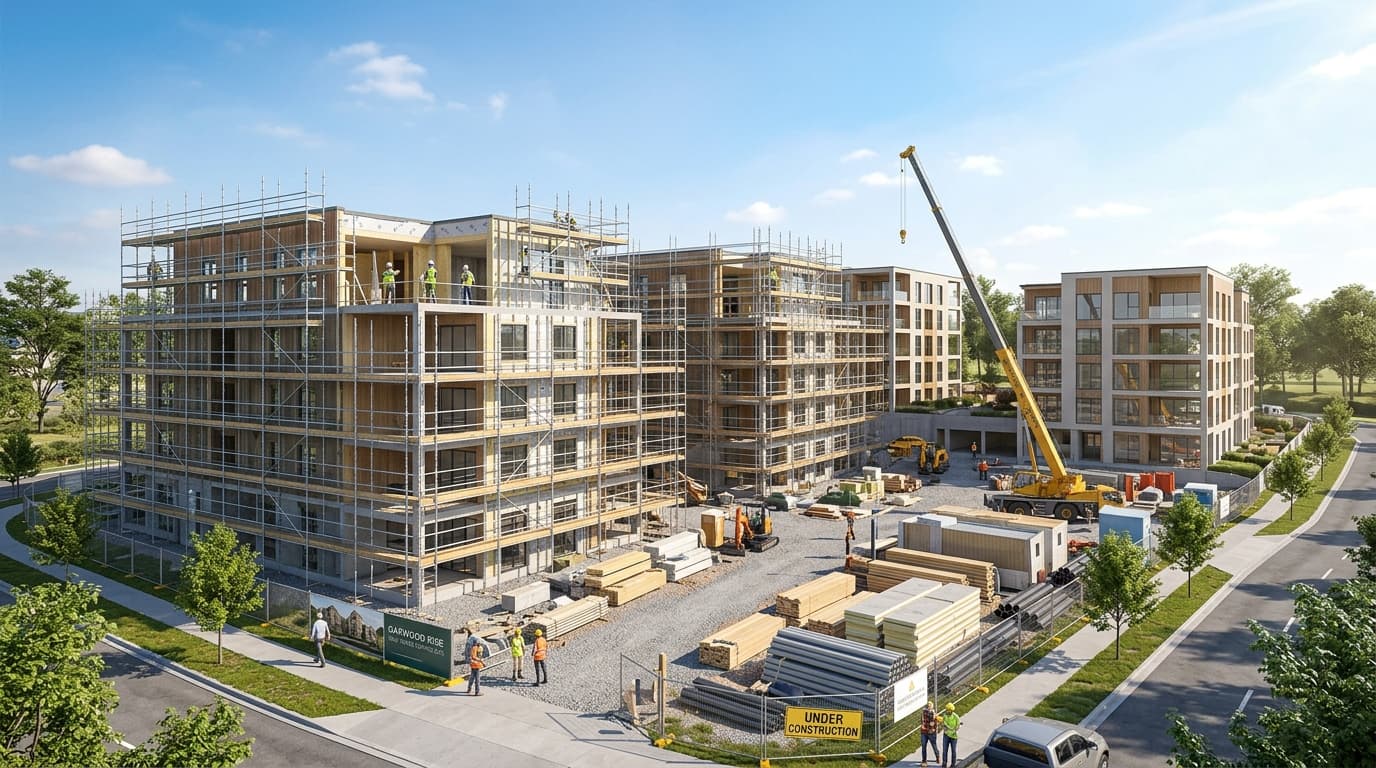 Residential towers under construction in Ayat